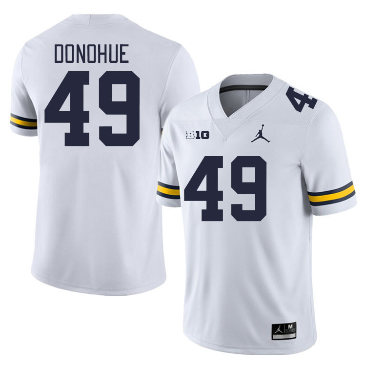 Michigan Wolverines #49 Henry Donohue College Football Jerseys Stitched Sale-White